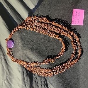 72" brown flower shaped beads